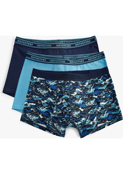 3'lü Boxer Seti Baskı Detaylı Çok Renkli