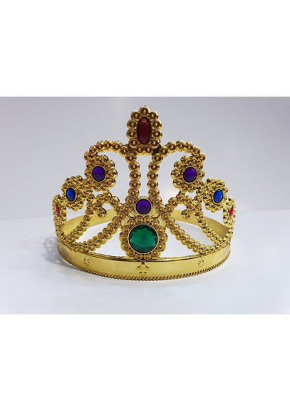 Altın Renk Plastik Prenses Tacı Kraliçe Tacı 60 cm fiyatları