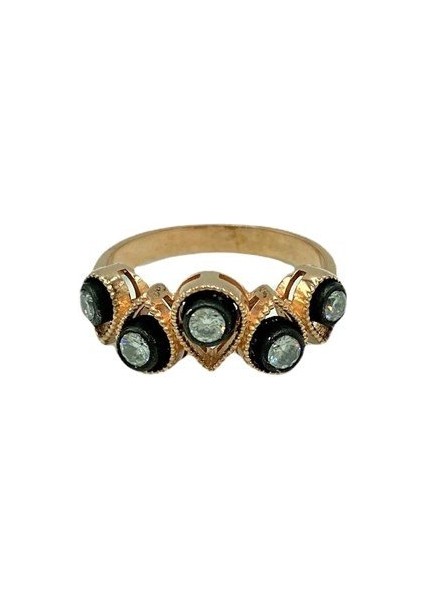 Kadın Gümüş Damla Elmas Montür Yüzük indirimleri