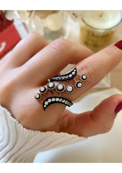 Kadın Gümüş Elmas Montür Yüzük modelleri