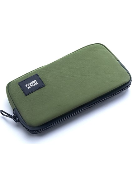 Rockbros L001 Naylon Telefon Fermuarlı Çanta Kulaklık Nakit Anahtar Saklama Çantası - Siyahımsı Yeşil (Yurt Dışından)