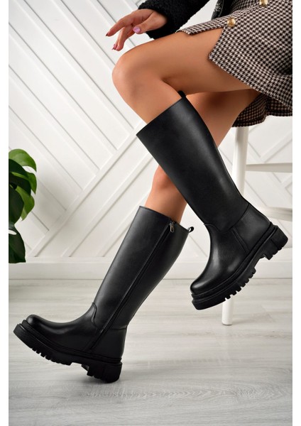 BAHRİNA Kadın Siyah Cilt Çizme indirimleri