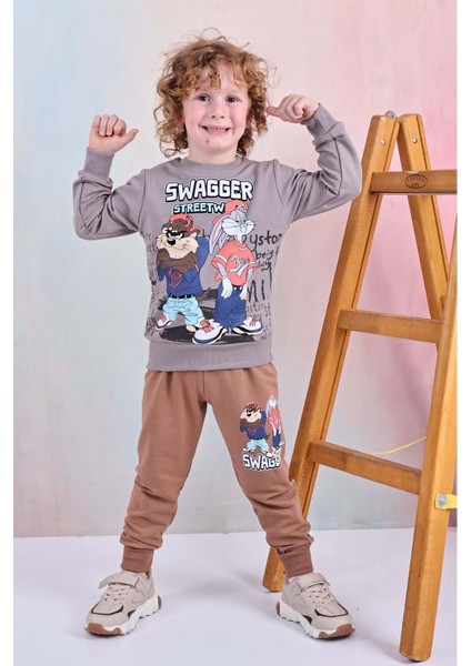 3-10 Yaş Taz ve Baksbani Erkek Ikili Takım- 8184245 - Gri