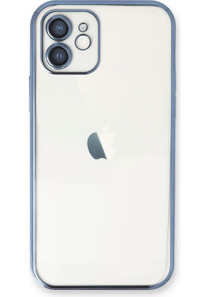 iPhone 12 Kılıf Lensli Silikon - Açık Mavi - MRS9905-1307