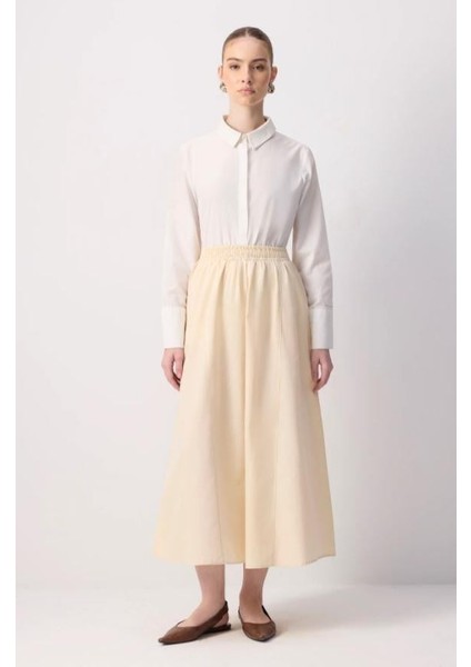 Beli Büzgülü Dokuma Etek Taş