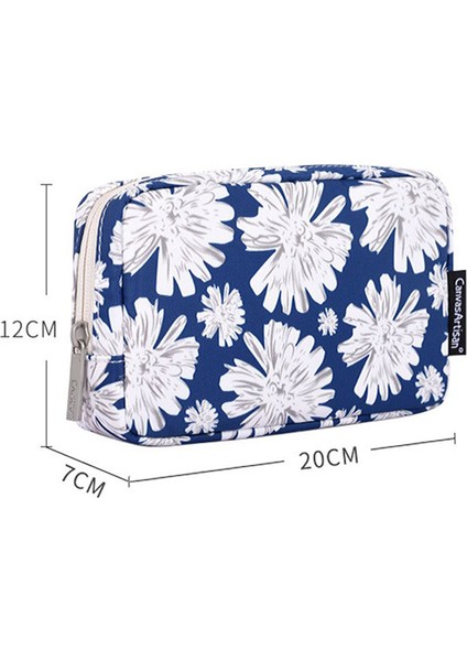 Canvasartısan H34-S11 Krizantem Desenli Polyester Fermuarlı Kulaklık Şarj Cihazı Fare Kılıfı Dijital Aksesuar Saklama Çantası (Yurt Dışından) indirimleri