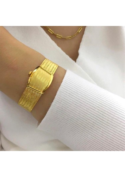 Kadın Gümüş Trabzon Hasır 7 Sıra Altın Kaplama Bileklik 5333 modelleri
