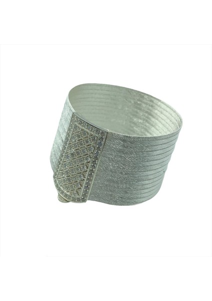 Kadın Gümüş Prenses Toka 15 Sıra Trabzon Hasır Bileklik modelleri