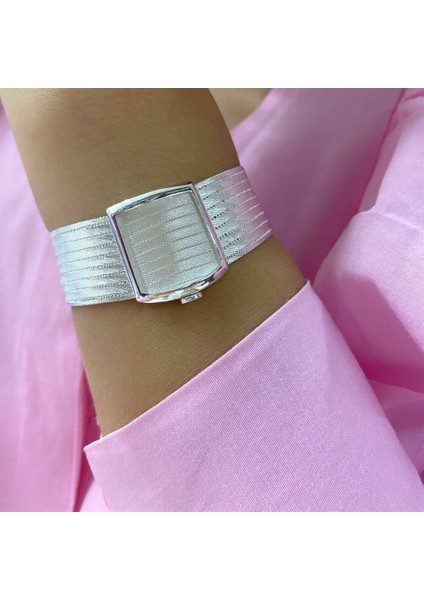 Kadın Gümüş Trabzon Hasır 9 Sıra Bileklik