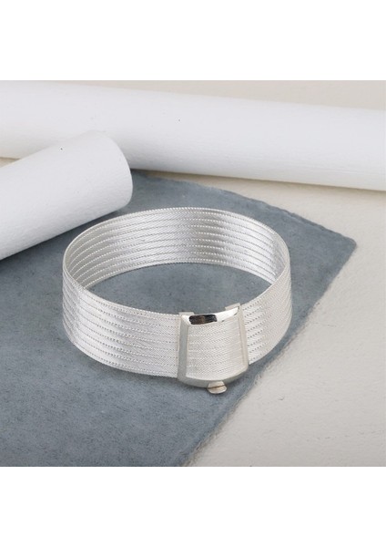 Kadın Gümüş Trabzon Hasır 9 Sıra Bileklik