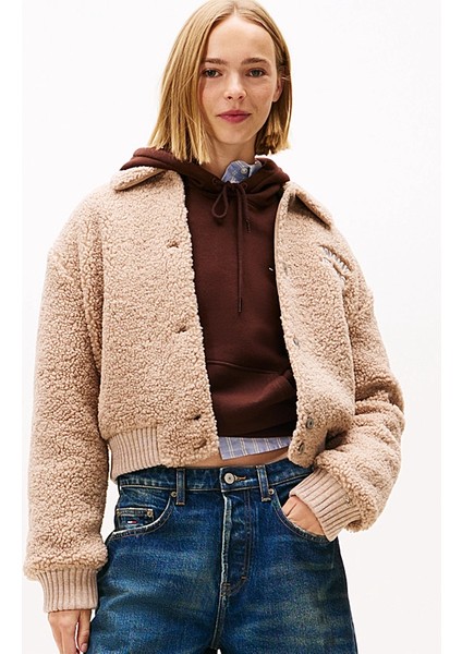 Tjw Kürk Dokulu Kolej Stili Kadın Kahverengi Ceket DW0DW21666GUQ