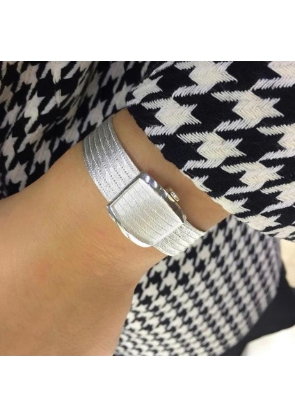 Kadın Gümüş Trabzon Hasır 7 Sıra Bileklik 0823