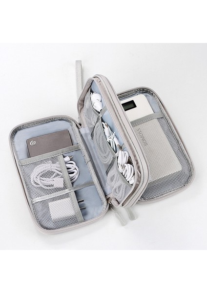 Boyut L (21X12,5X6 Cm) Düzenleyici Çanta Çok Katmanlı Saklama Çantası Kablo Şarj Adaptörü Için - Lacivert (Yurt Dışından) fırsatları