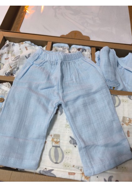 Kız-Erkek Yeni Doğan Hastane Çıkışı % 100 Organik Pamuk Kutulu 10'lu Full Takım Müslin Balonlu indirimleri