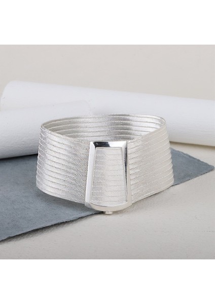 Kadın Gümüş 13 Sıra Klasik Toka Trabzon Hasır Bileklik