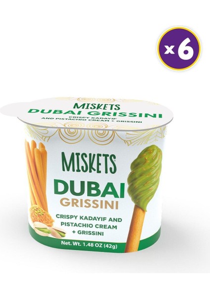 Çıtır Kadayıflı Antep Fıstık Kremalı Grissini 42 gr x 6 Adet