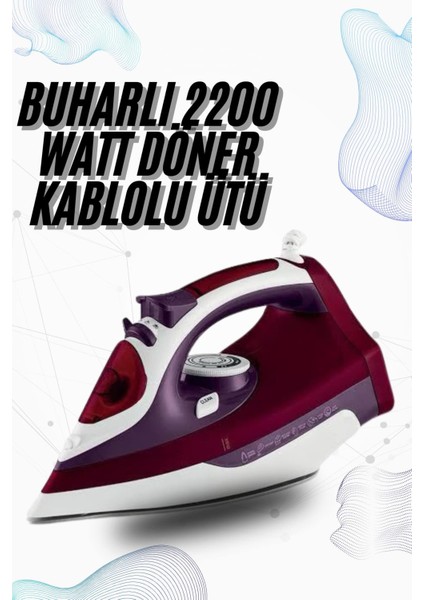 bulurum buharlı kablolu ütü 2200 watt kireçlenme önleyici şok buharlı