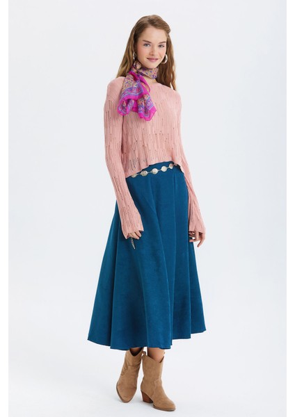 Etnik Desenli Hint Ipeği Şal Pembe - Mor fiyatları