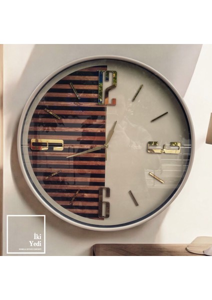 Paolo 50 cm Modern Duvar Saati, Sessiz Mekanizmalı Şık Tasarım Saat Ev Ofis Dekoru