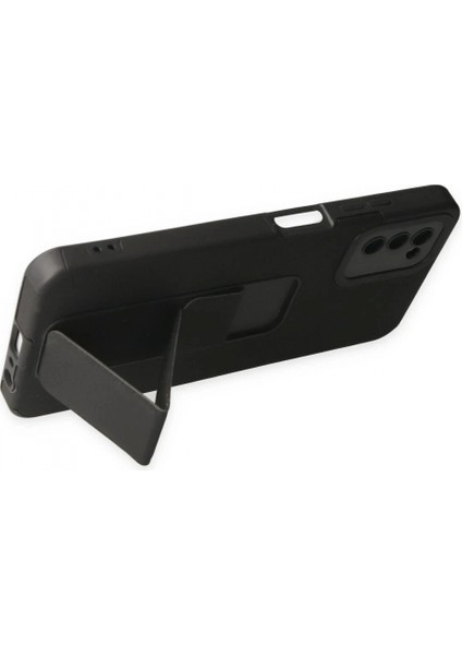 Samsung Galaxy A03S Kılıf Mega Standlı Silikon - Siyah (K95) fırsatları