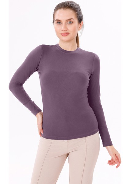 Kadın Uzun Kol Body - Bisiklet Yaka