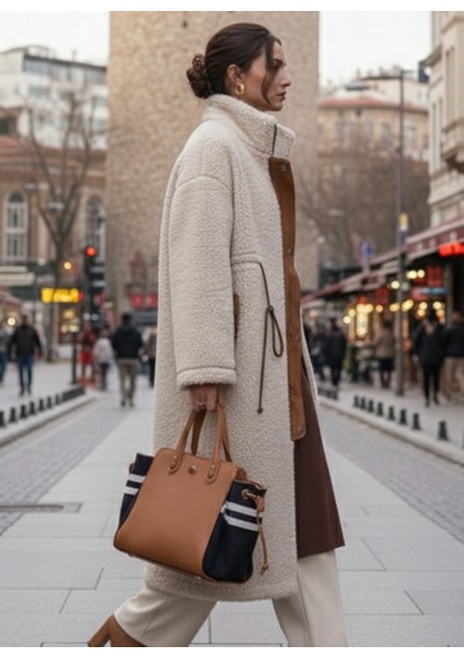 Peluş Beli Bağcık Detaylı Fermuarlı Ceket fiyatları