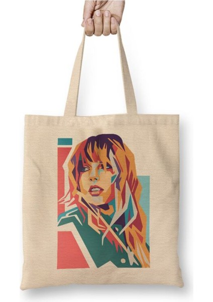Taylor Swift Bez Çanta Uzun Saplı Alışveriş Çantası Plaj Çantası