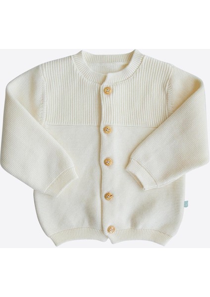 Organik Rosy Triko Hırka Natural