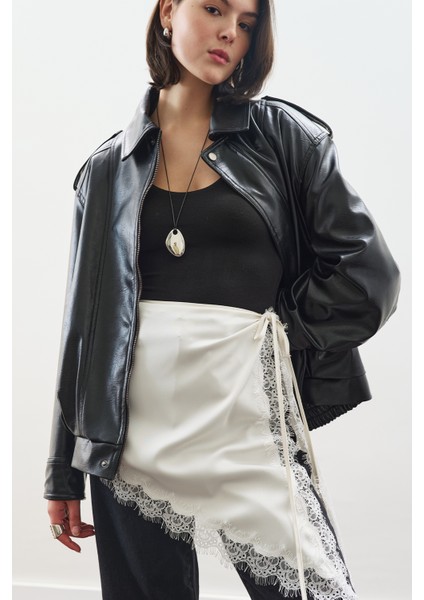 Dantel Şeritli Bel Aksesuar Ekru