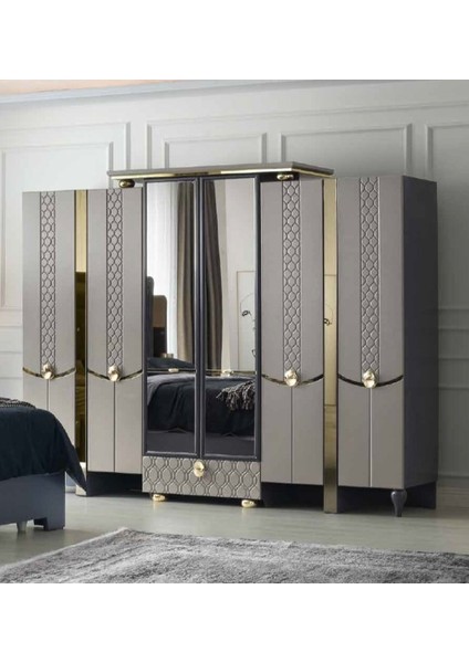 ABY Antrasit 6 Kapılı Sultan Dolap fırsatları