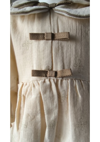 Kız Bebek Çocuk Elbise Otantik Keten Müslin %100 Pamuk Astarlı Tarz Tasarım Çok Şık modelleri