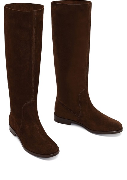 Kadın Kahverengi Süet Deri Çizme 25WFD140410