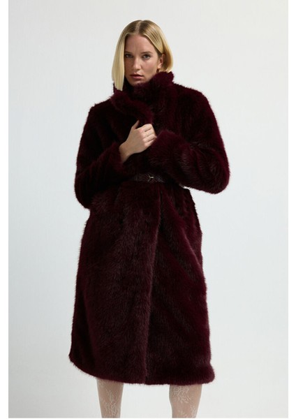 Uzun Kürk Kaban Bordo 13645487000 modelleri