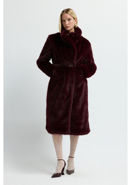 Uzun Kürk Kaban Bordo 13645487000 fırsatları