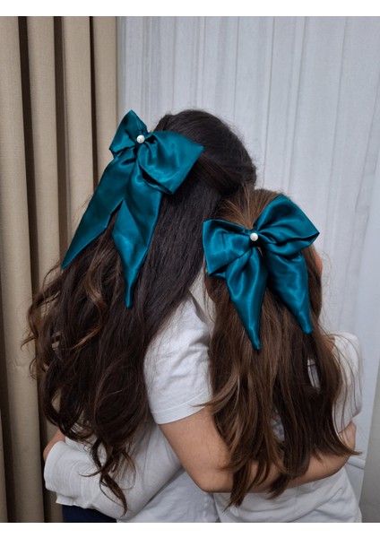 Kadın 3’lü Fiyonk Saç Tokası Seti + Scrunchie Hediyeli - Mavi Aura fiyatları