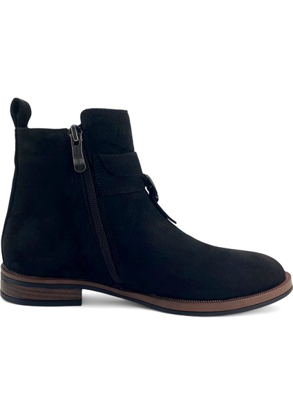 8305 25KB Kadın Günlük Bot Siyah Nubuk modelleri