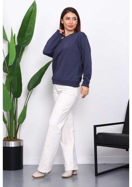 Antrasit Bisiklet Yaka İki İplik Sweatshirt fiyatları