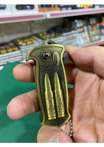 Mermi Figürlü Metal Bıçaklı Çakmak modelleri