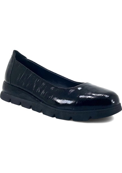 25201 25KA Kadın Günlük Ayakkabı Siyah Rugan
