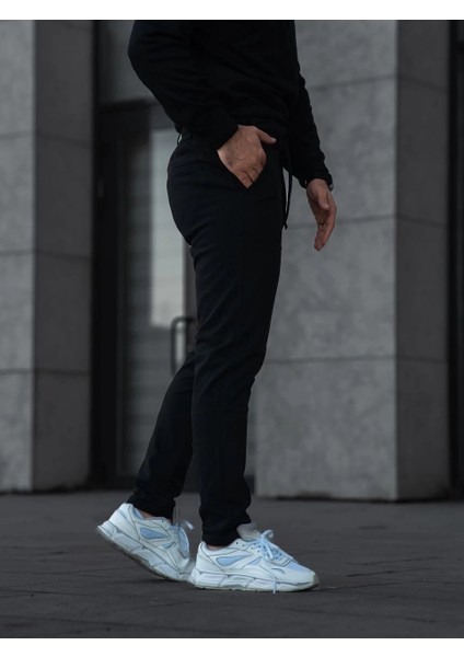 Erkek Diagonel Mikro Dokulu Cepli Pantolon - Siyah indirimleri