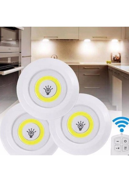 Uzaktan Kumandalı Yapışkanlı LED Spot Lamba WT-364 - Lisinya