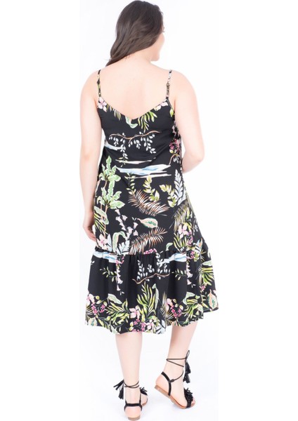 İp Askılı Volanlı Elbise