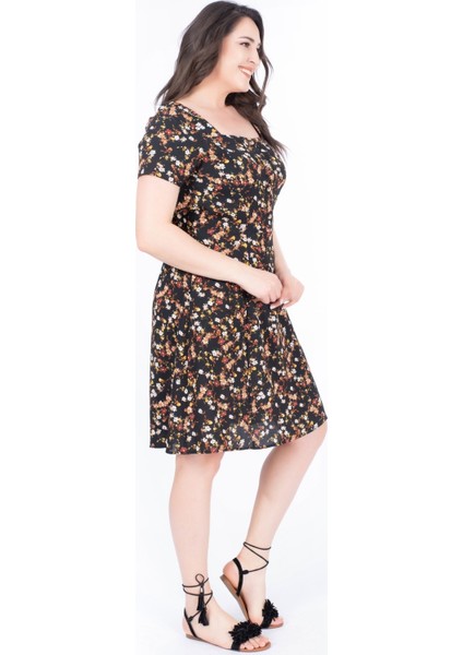 Kare Yaka Çiçekli Elbise fiyatları