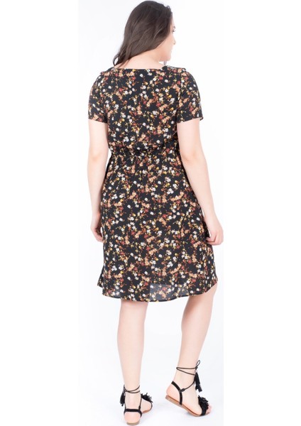 Kare Yaka Çiçekli Elbise modelleri