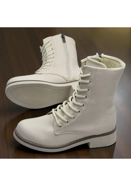 4659 Kadın Bot Ayakkabı Kaymaz Taban Fermuarlı Bağcıklı Günlük Kadın Bot modelleri