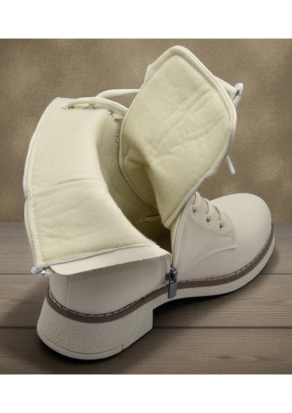 4659 Kadın Bot Ayakkabı Kaymaz Taban Fermuarlı Bağcıklı Günlük Kadın Bot fırsatları