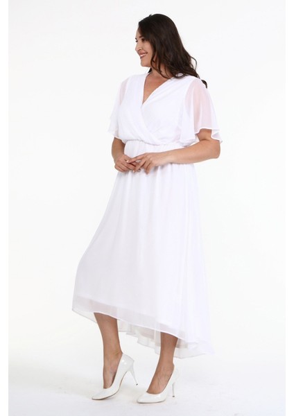 Anvelop Pelerin Kol Şifon Elbise fırsatları