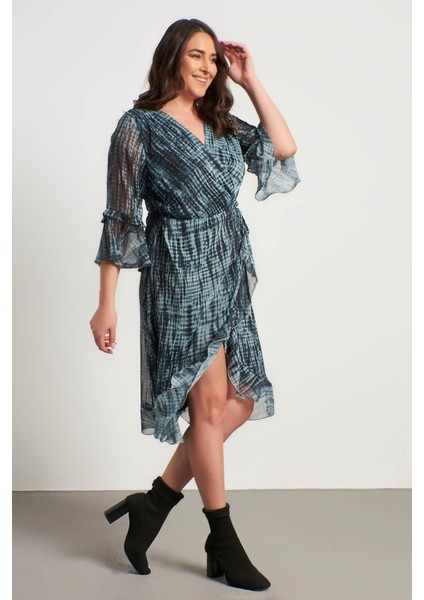 Volanlı Şifon Astarlı Elbise fiyatları