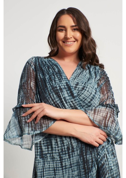 Volanlı Şifon Astarlı Elbise fırsatları