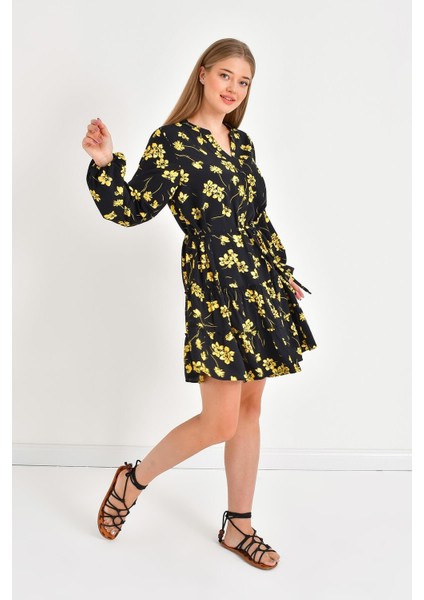 Fırfır Detaylı Kuşaklı Elbise modelleri